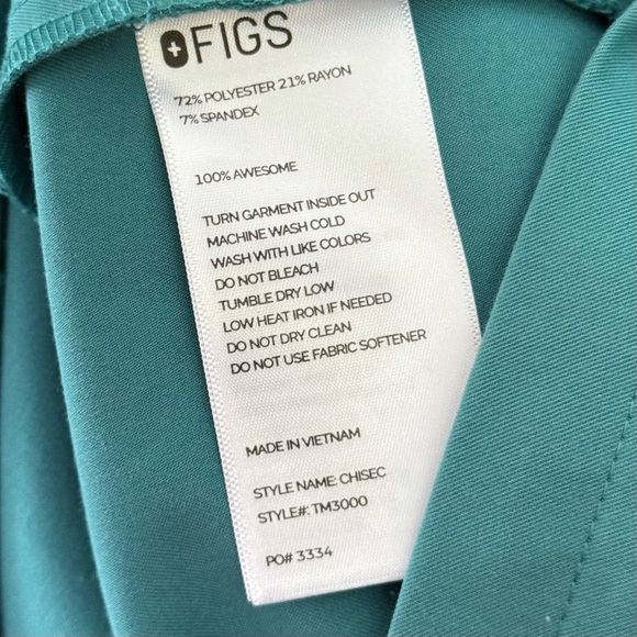 Figs Men’s Chisec Technical Collection Three Pocket‎ Scrub Top Green Blue Small - Picture 7 of 7